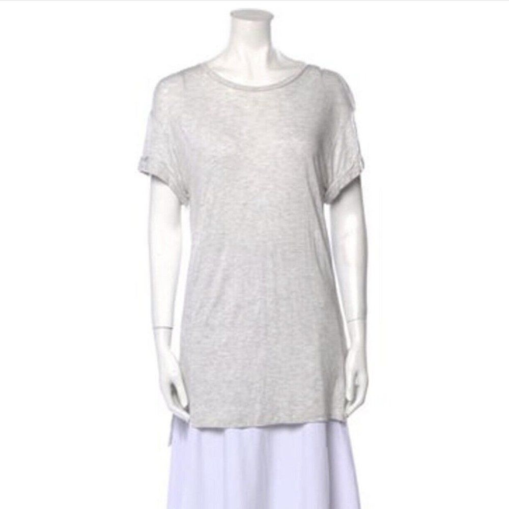 Allsaints Authentic Solid Light Heather Gray Shor… - image 1